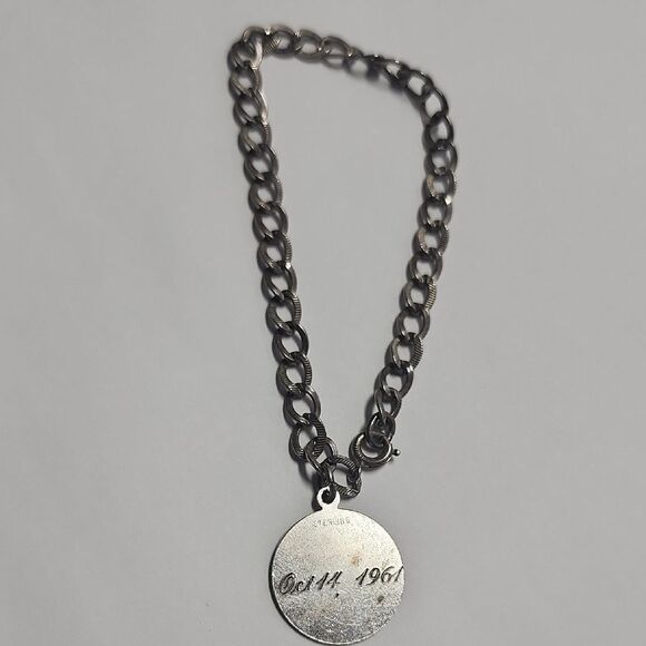 Vintage Sterling Silver Bracelet With Charm - Picture 1 of 3